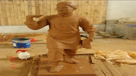 三亚义福阁烤鸭店人像泥塑制作完成