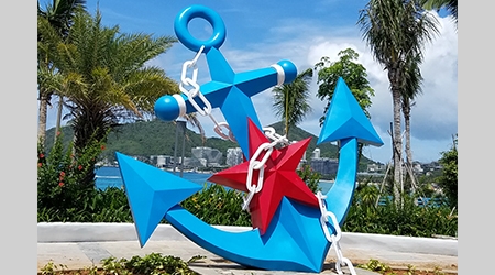 三亚恒兴嘉泰建材有限公司委托我司制作三亚市中心城区绿地公园不锈钢雕塑二座