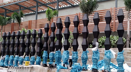 深圳市铁汉生态环境股份有限公司委托我司制作三亚阜外心脑血管康复中心，铸铜特色景观立柱20套